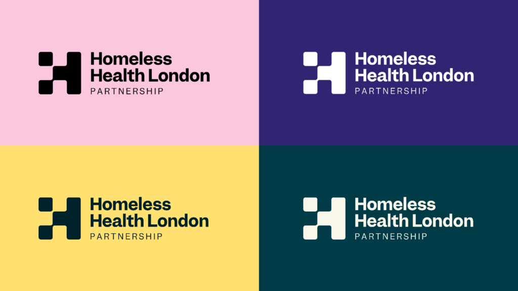 Four colours with four Homeless Health London Partnership logos included.