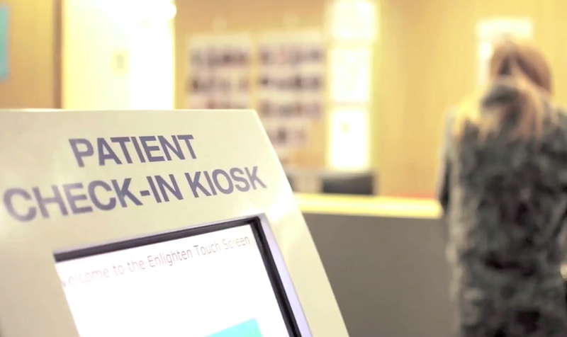A patient check in kiosk
