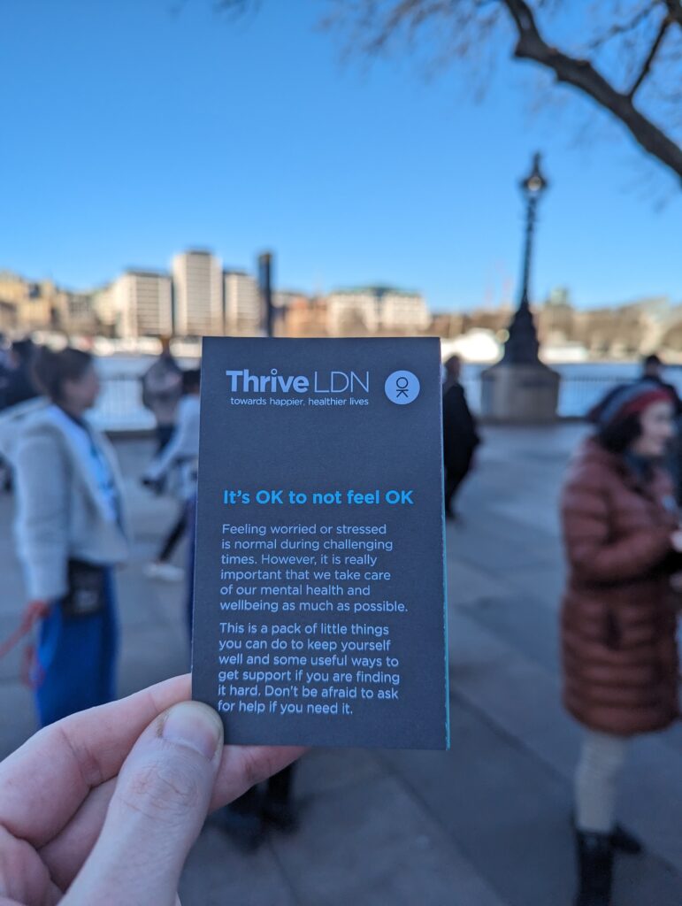 Thrive LDN card titled "it's OK to not feel OK"